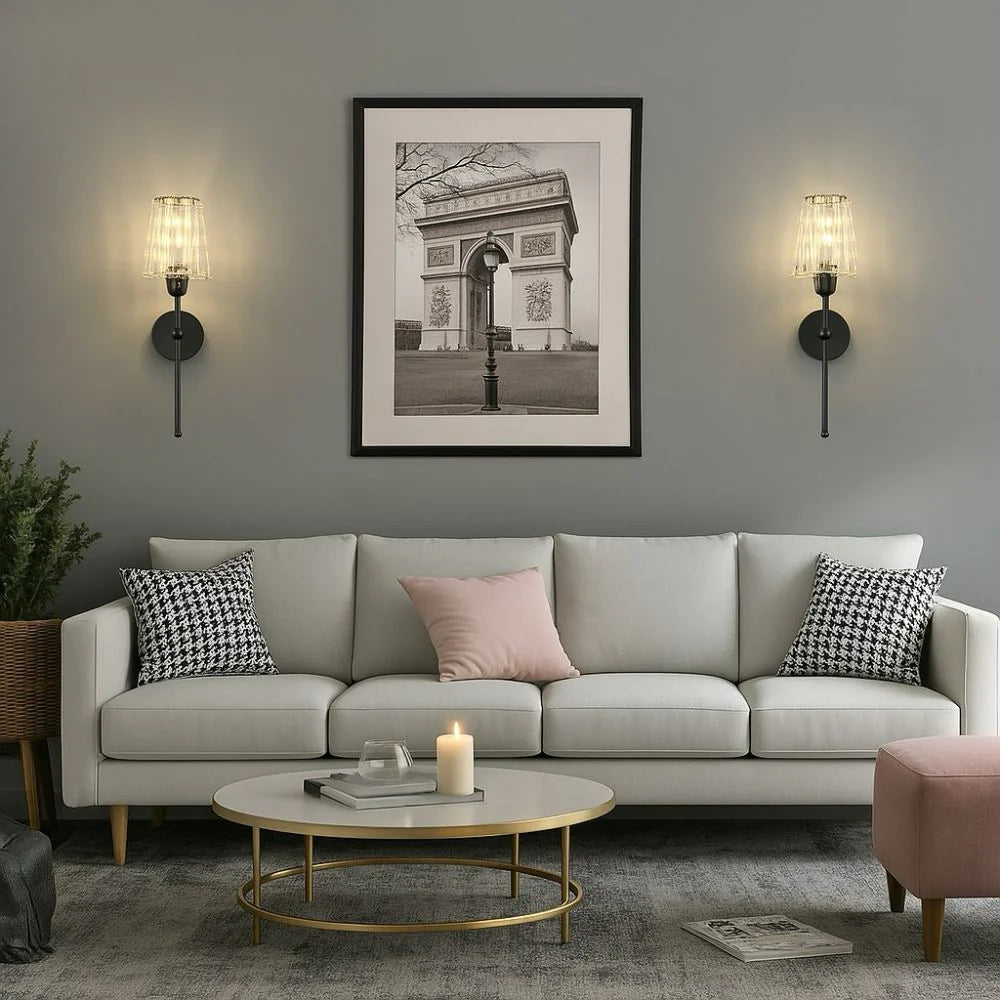 Wireless Crystal Wall Sconces Set of 2