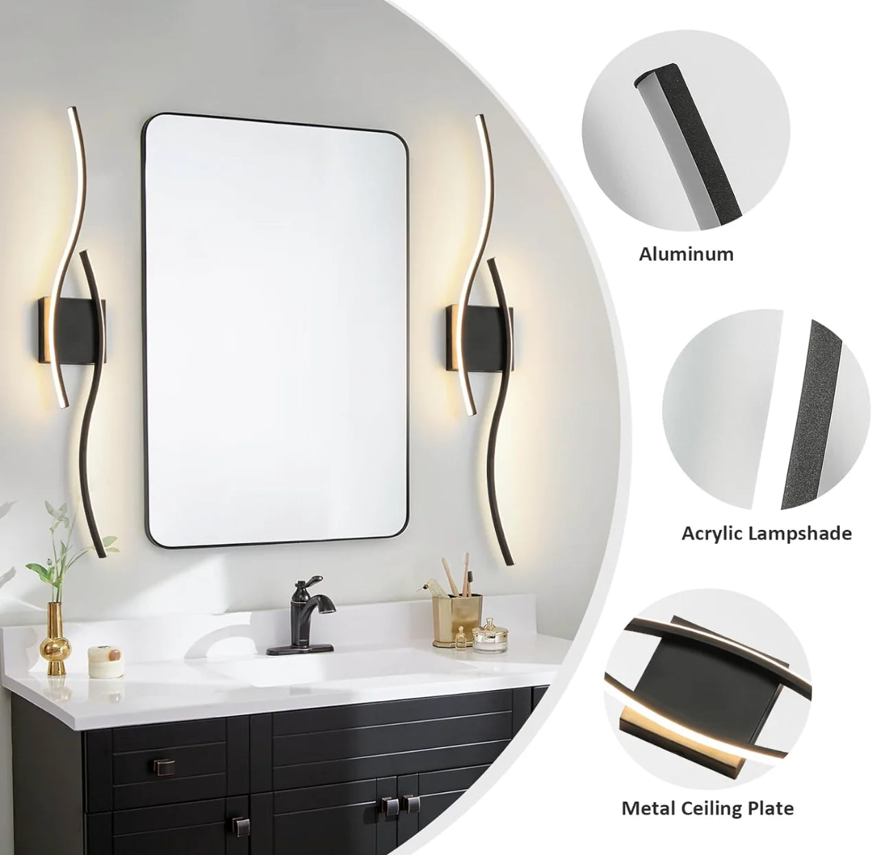 LumaCurve Vanity Lights Set of Two